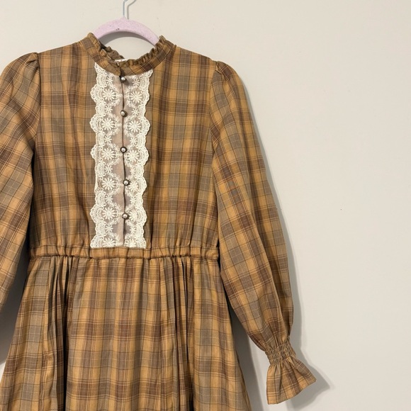 Axes Femme Brown and Orange Plaid Maxi Dress - Picture 3 of 4